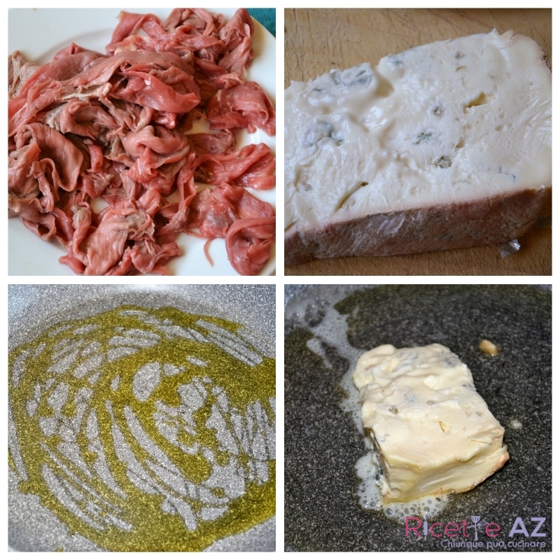 straccetti al gorgonzola preparazione