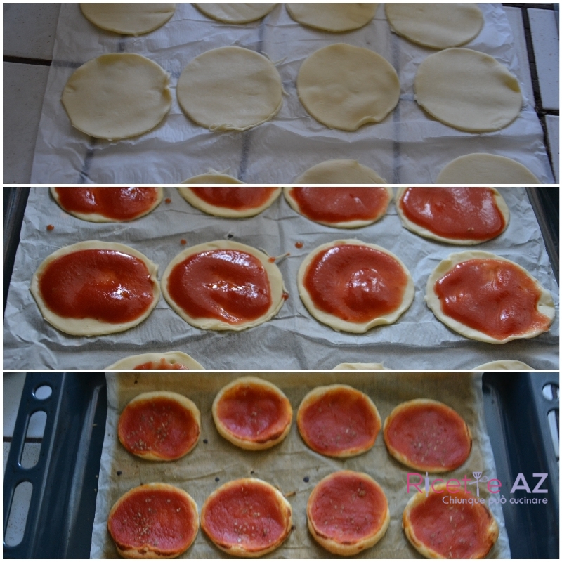 pizzette rosse preparazione